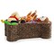 Casafield Dog Bone Shaped Storage Basket, Large Woven Water Hyacinth Pet Toy Organizer Bin
